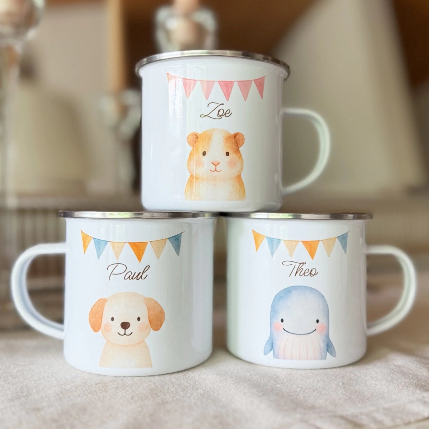 Emaille Tassen Produktbild Tiere