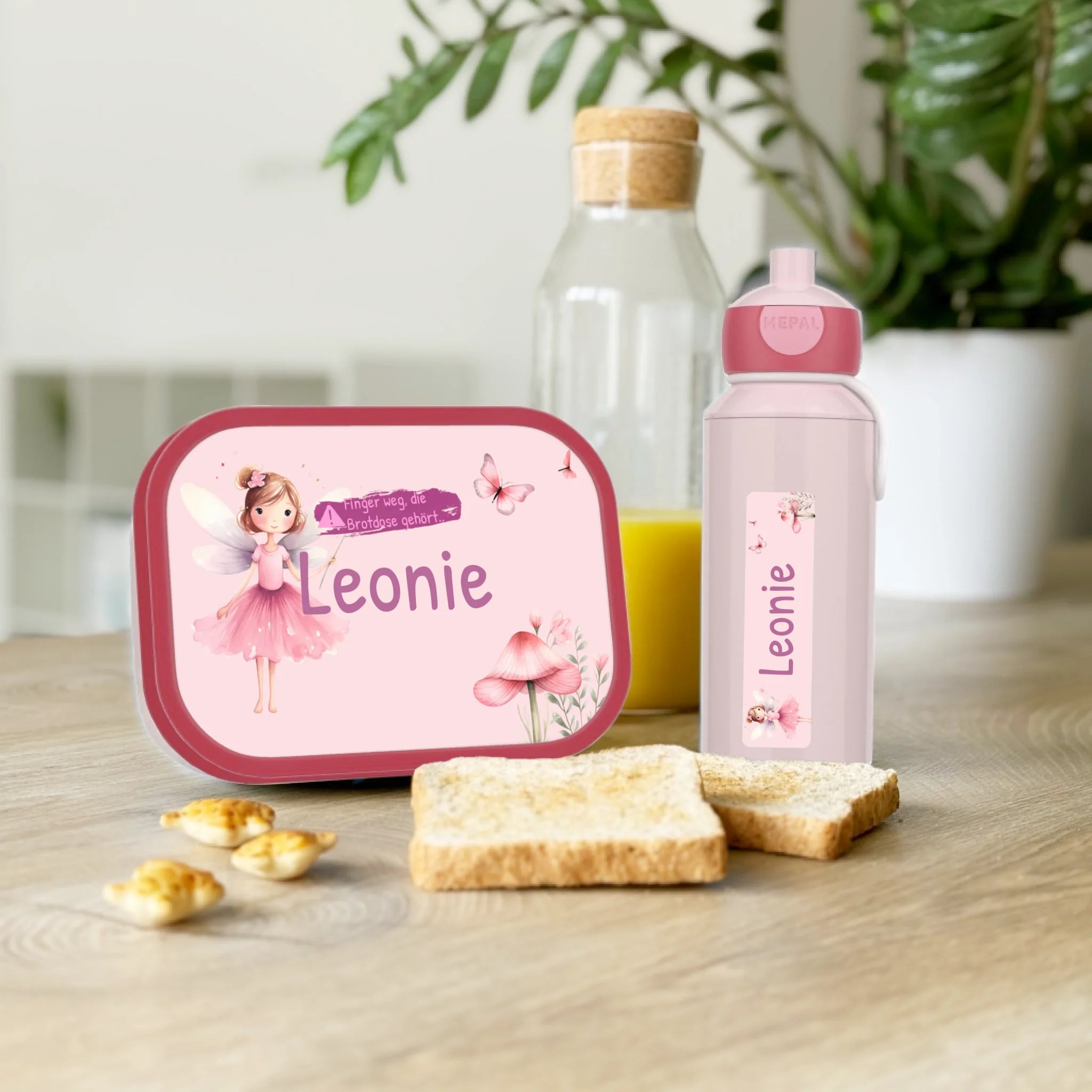 Personalisierte Mepal Campus Bento Brotdose/Trinkflasche mit Fee Design und Namen