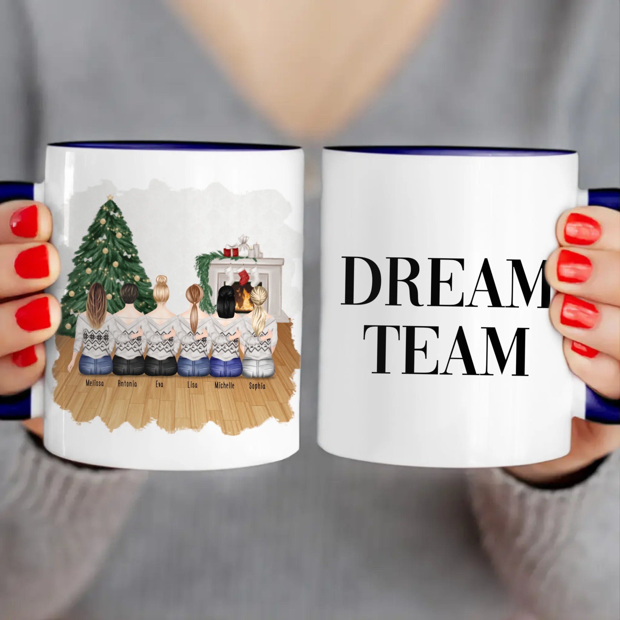 Personalisierte Tasse für Beste Freundinnen (6 Freundinnen) - Weihnachtstasse