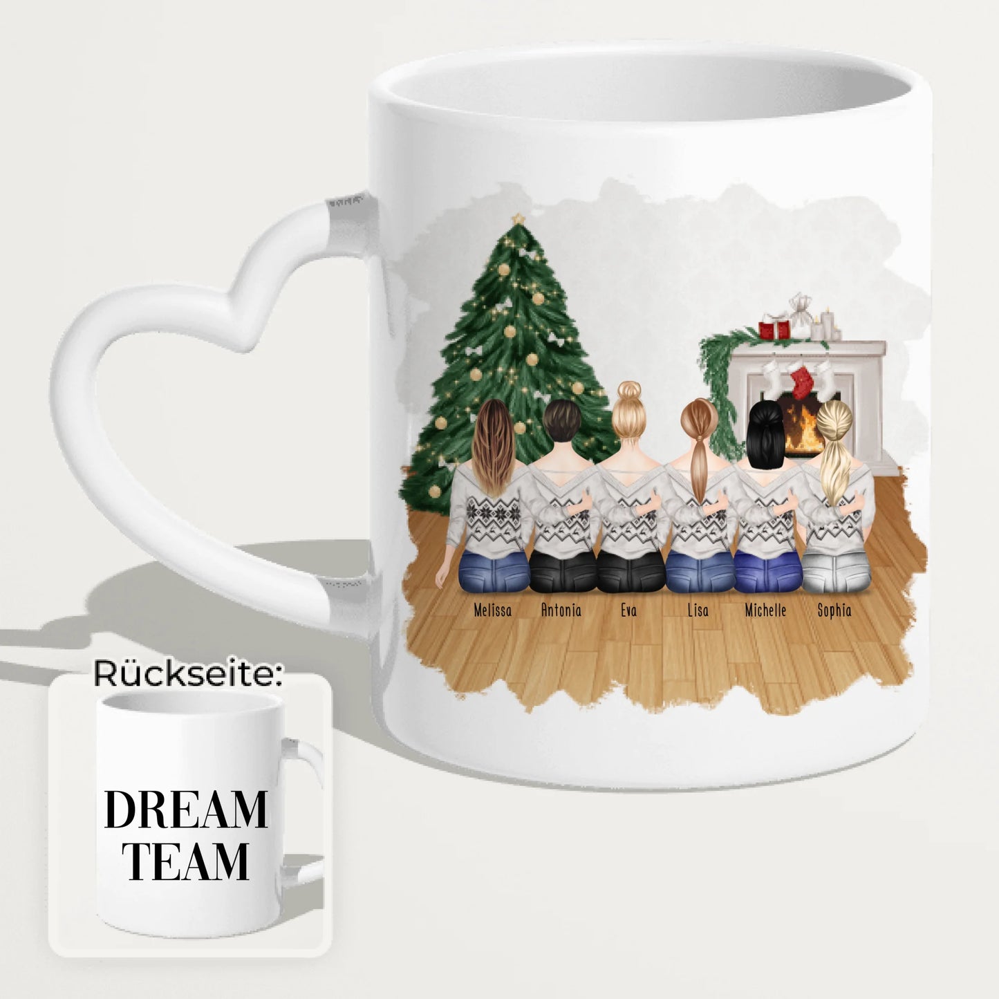 Personalisierte Tasse für Beste Freundinnen (6 Freundinnen) - Weihnachtstasse