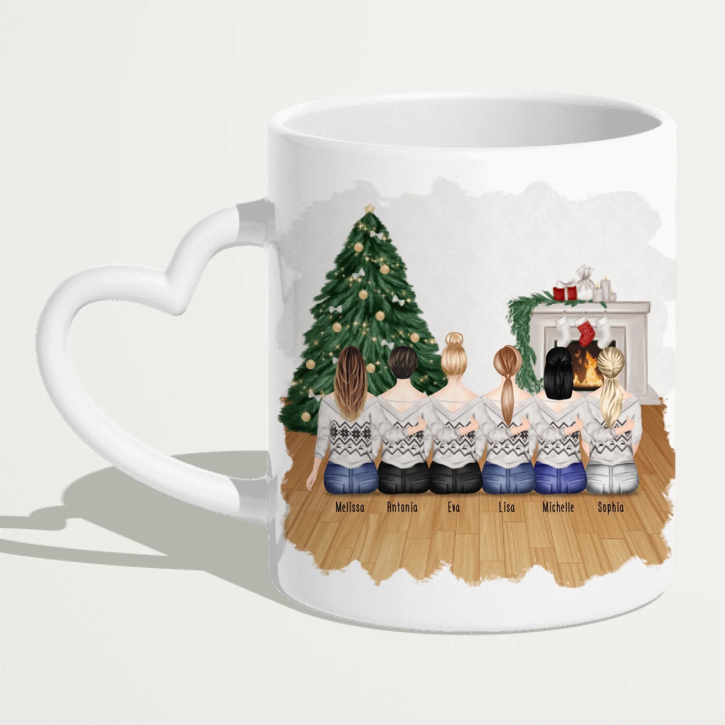 Personalisierte Tasse für Beste Freundinnen (6 Freundinnen) - Weihnachtstasse