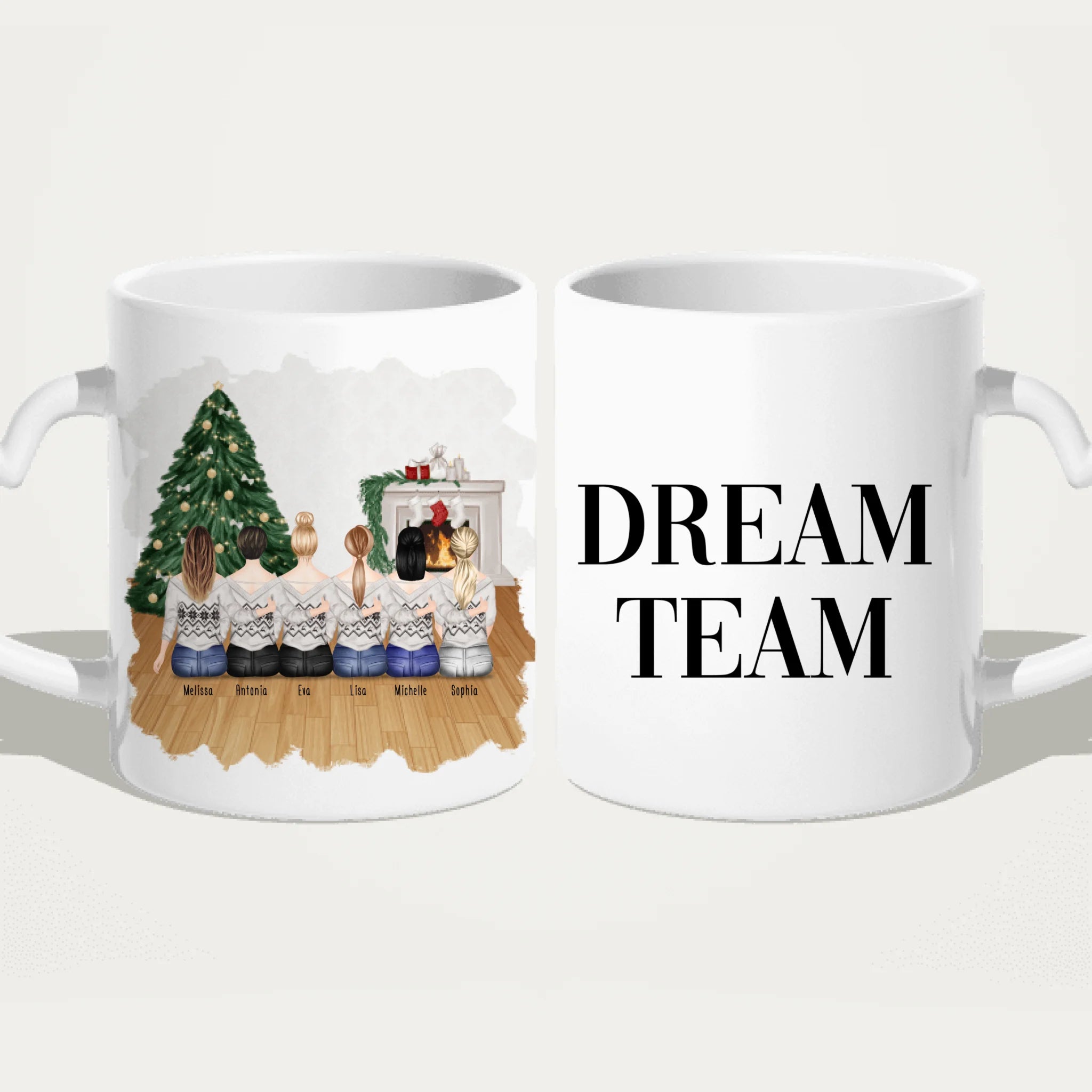 Personalisierte Tasse für Beste Freundinnen (6 Freundinnen) - Weihnachtstasse