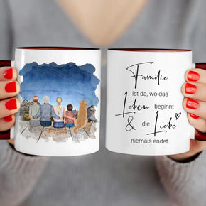 Personalisierte Tasse - Oma, Opa, Frau, Kind + 1 Hund/Katze