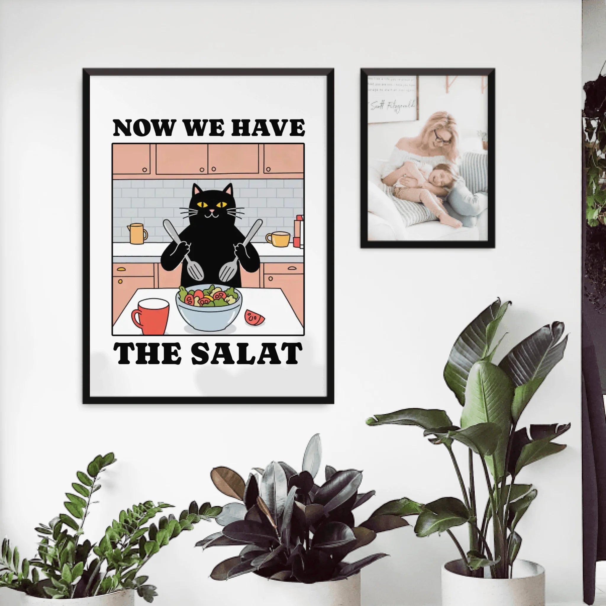 Personalisiertes Poster - Now we have the Salat - Lustiges Bild für die Küche mit eigenem Tier