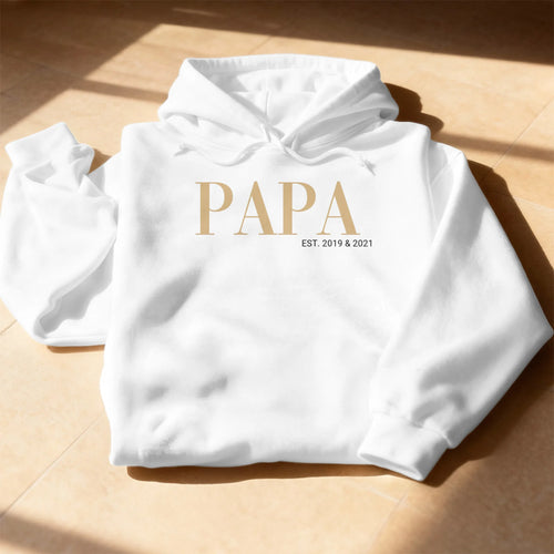 Personalisierter Hoodie - Papa Schriftzug mit Kindernamen