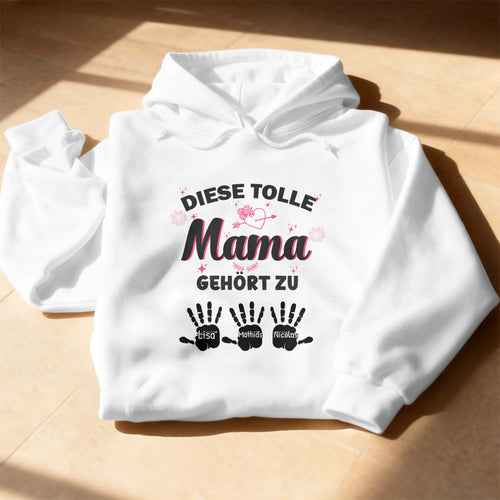 Personalisierter Hoodie - Diese tolle Mama gehört zu... (bis zu 10 Kinder)