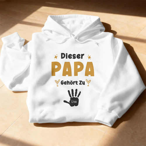 Personalisierter Hoodie - Dieser Papa gehört zu... (bis zu 10 Kinder)