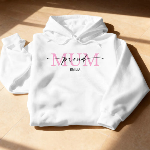 Personalisierter Hoodie - Proud Mum mit Kindername(n)