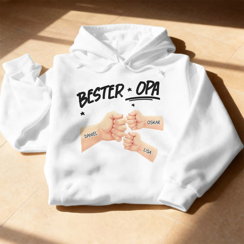 Personalisierter Hoodie - Bester Opa Faustcheck/Fist Bump
