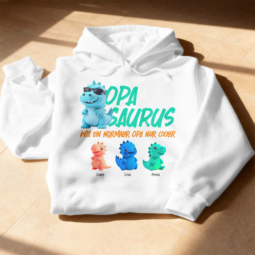Personalisierter Hoodie - Opasaurus mit 1-10 Kindern
