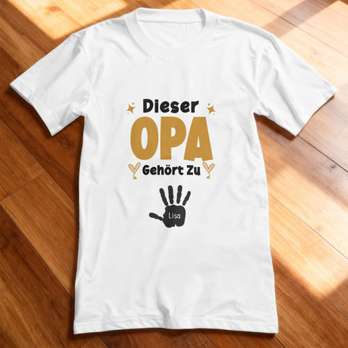 Personalisierter T-Shirt- Dieser Opa gehört zu... (bis zu 10 Kinder)