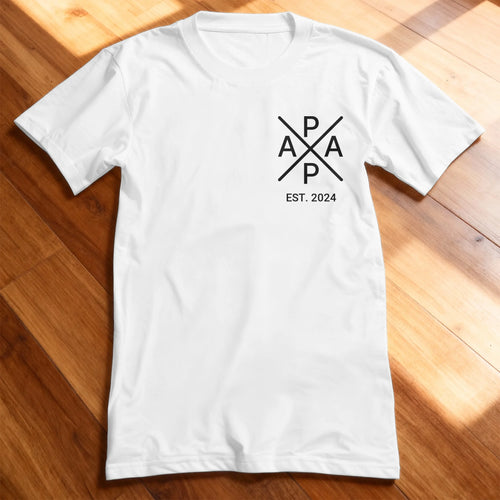 Personalisiertes T-Shirt - Papa X mit Kindernamen