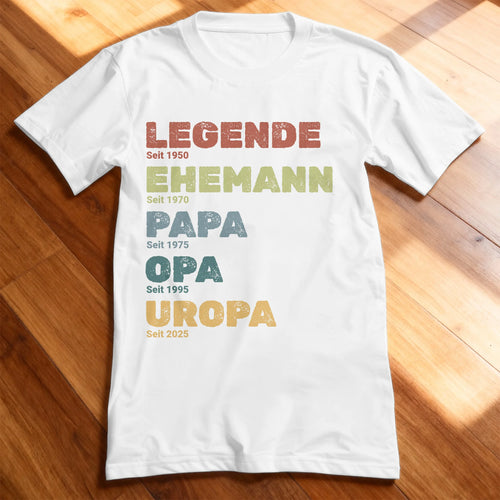 Personalisiertes T-Shirt - Legende, Ehemann, Papa und mehr