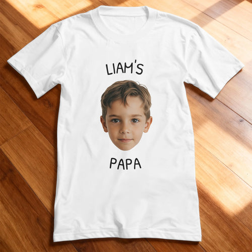 Personalisiertes T-Shirt - Dieser Papa gehört zu - Mit Bild von Kind