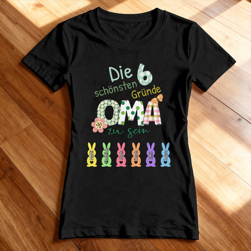 Personalisiertes T-Shirt - Die X schönsten Gründe Oma zu sein - Oster T-Shirt