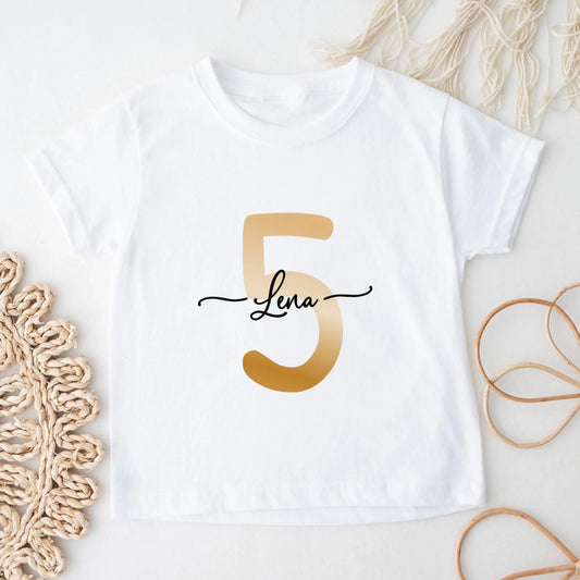Personalisiertes Baby/Kinder T-Shirt - Name + Alter - Geburtstags T-Shirt