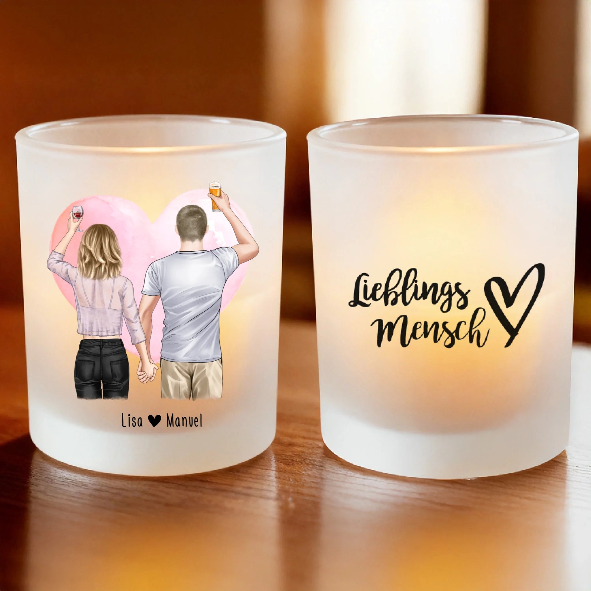 Satin Teelicht - Vorder Rückseite - Base