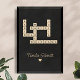 Personalisiertes Poster - Kreuzworträtsel mit bis zu 25 Namen aus der Familie + Familienname
