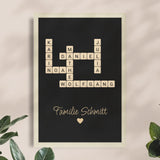 Personalisiertes Poster - Kreuzworträtsel mit bis zu 25 Namen aus der Familie + Familienname