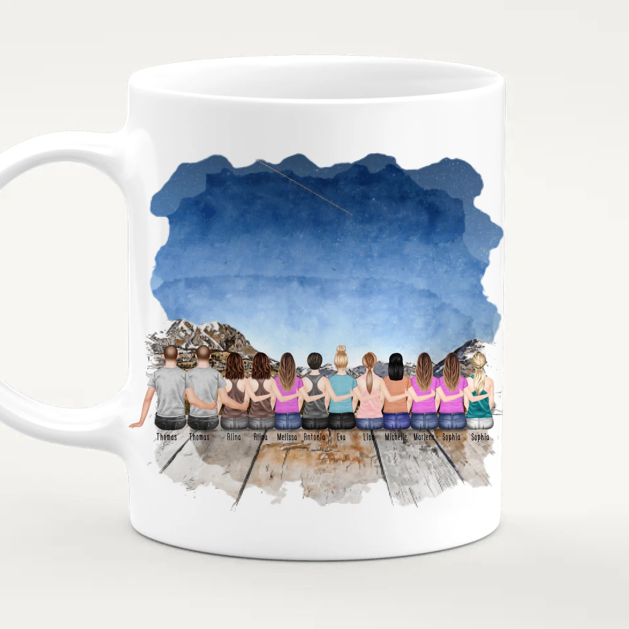 Personalisierte Tasse Kollegen (10 Frauen +  2 Männer) - Abschiedsgeschenk