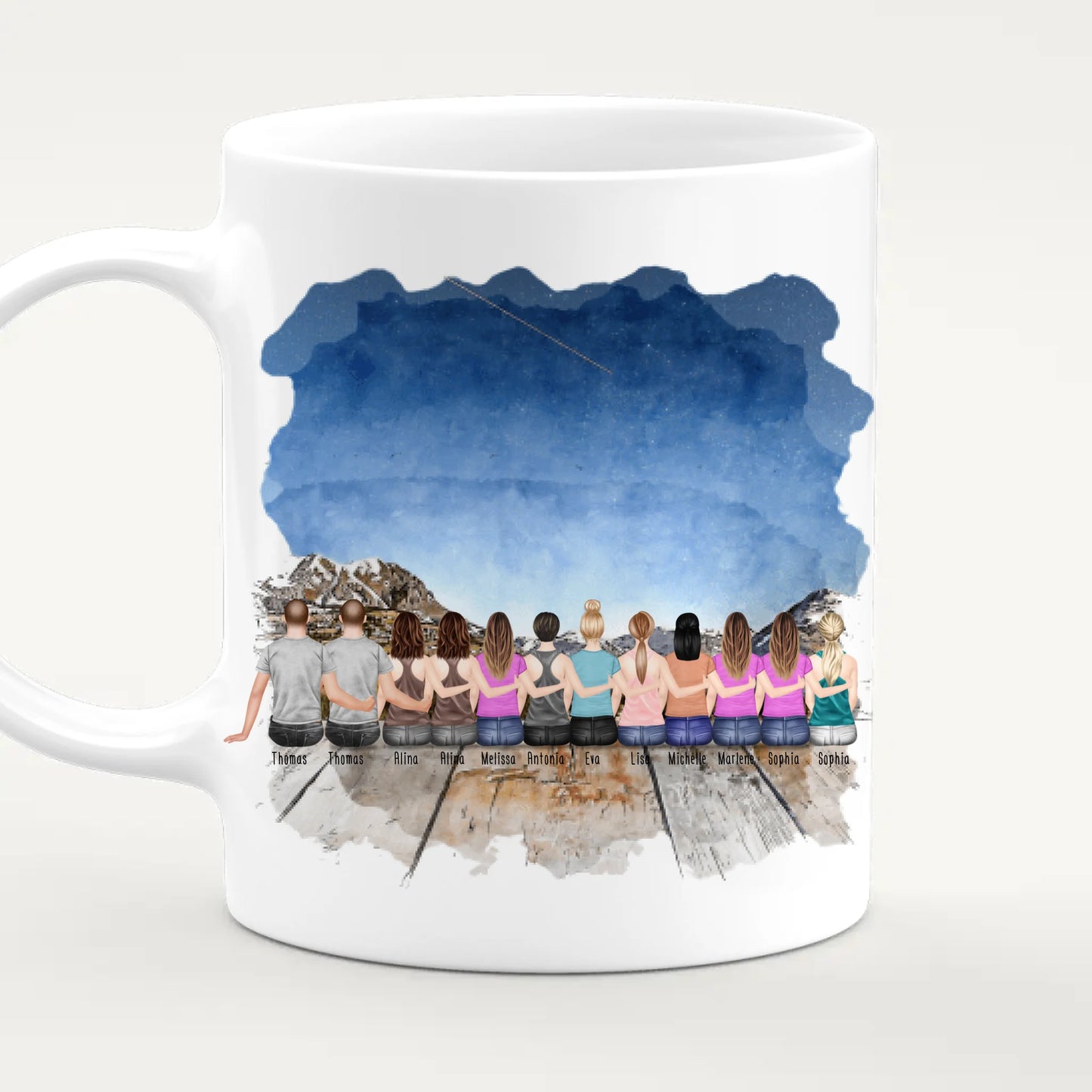 Personalisierte Tasse Kollegen (10 Frauen +  2 Männer) - Abschiedsgeschenk