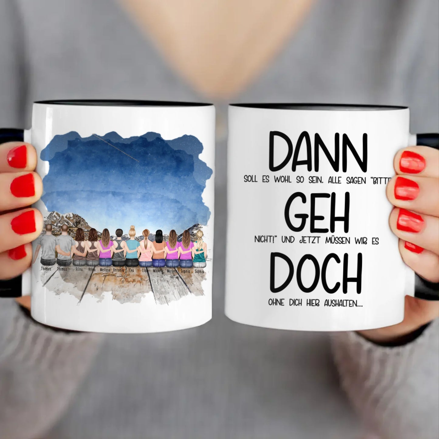 Personalisierte Tasse Kollegen (10 Frauen +  2 Männer) - Abschiedsgeschenk