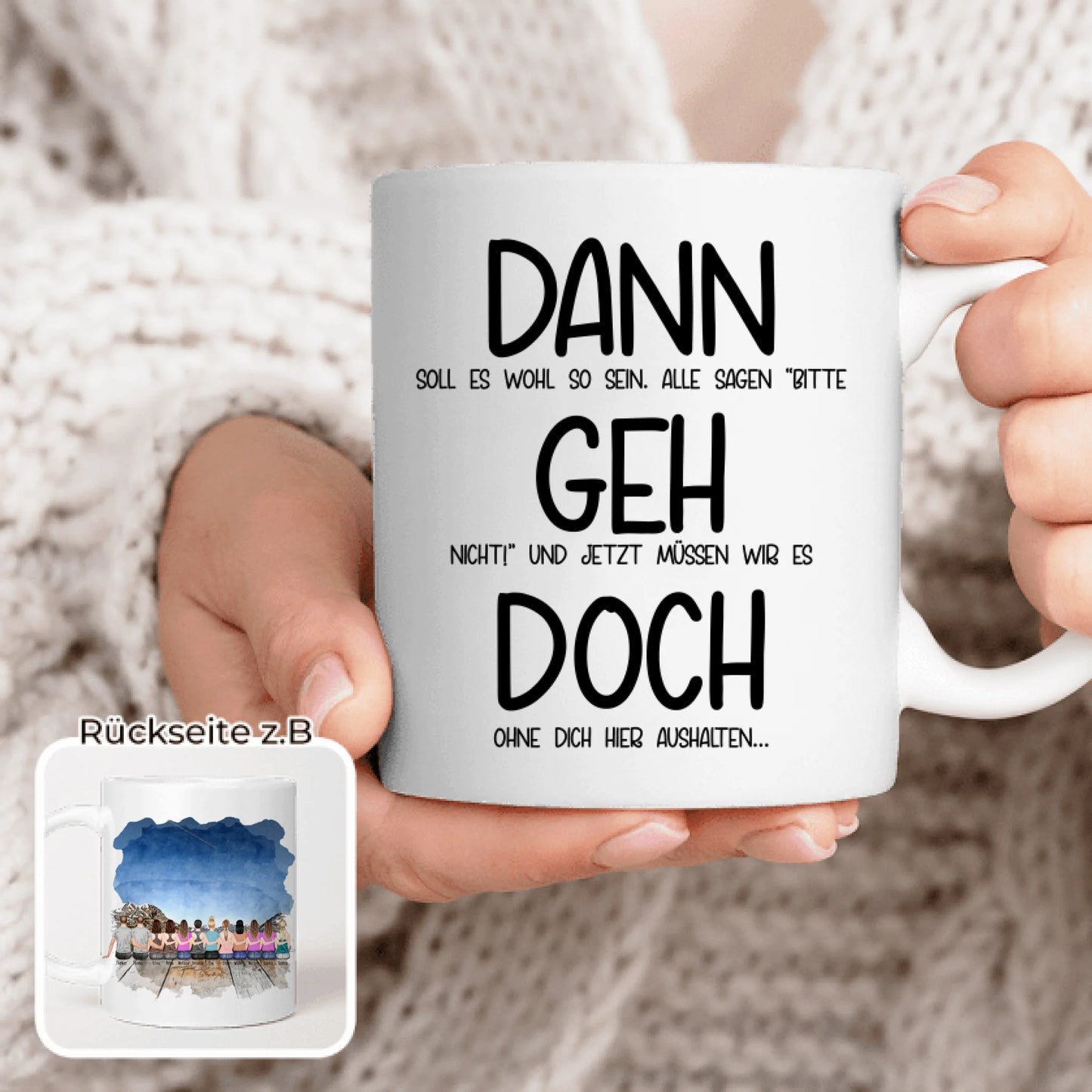 Personalisierte Tasse Kollegen (10 Frauen +  2 Männer) - Abschiedsgeschenk