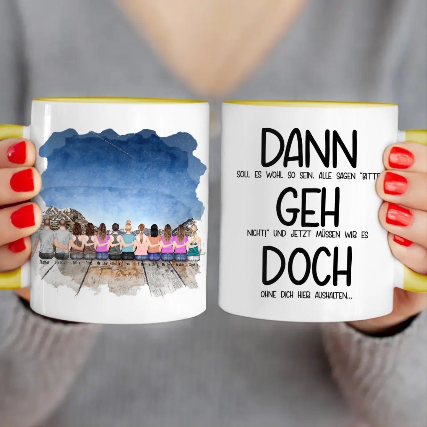 Personalisierte Tasse Kollegen (10 Frauen +  2 Männer) - Abschiedsgeschenk