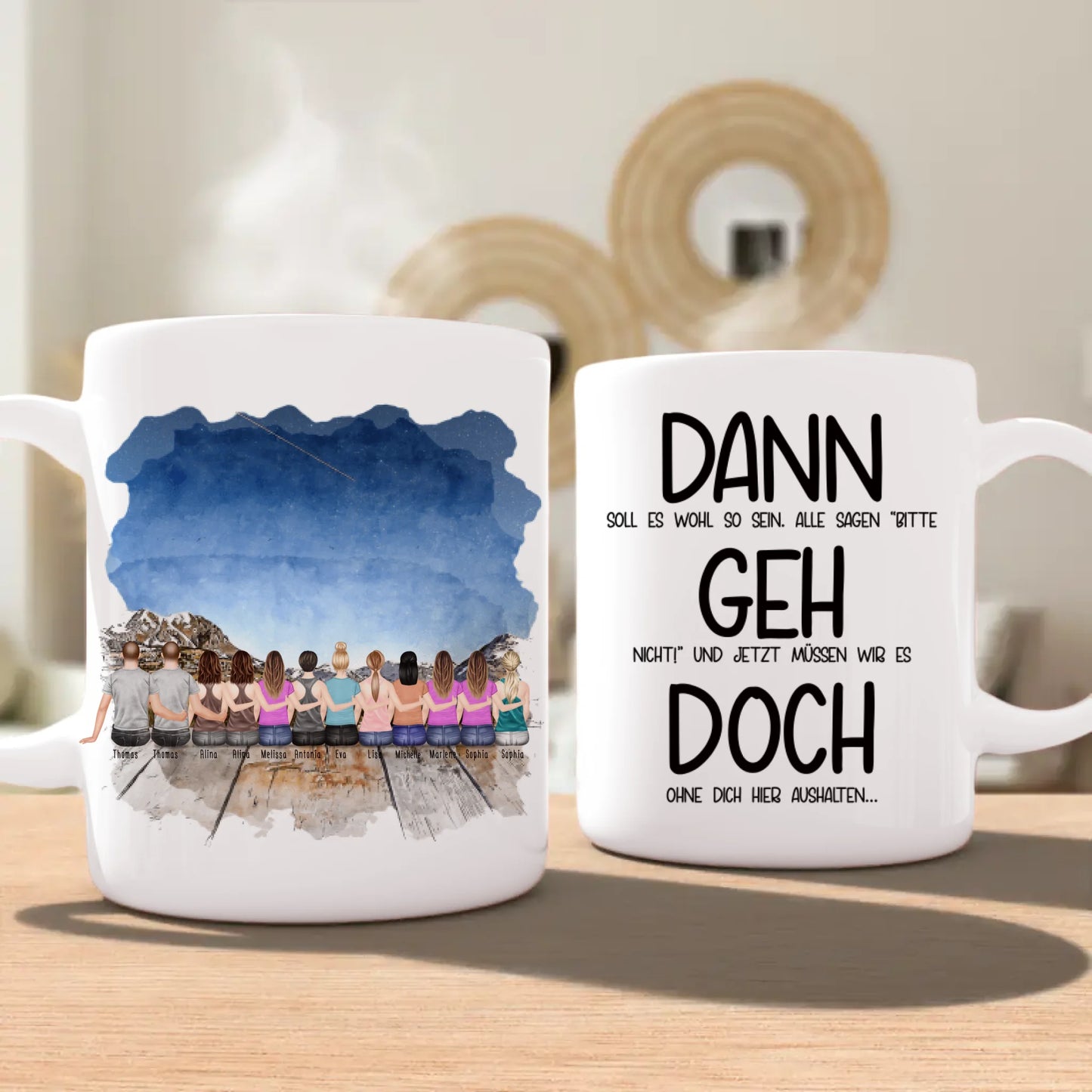 Personalisierte Tasse Kollegen (10 Frauen +  2 Männer) - Abschiedsgeschenk