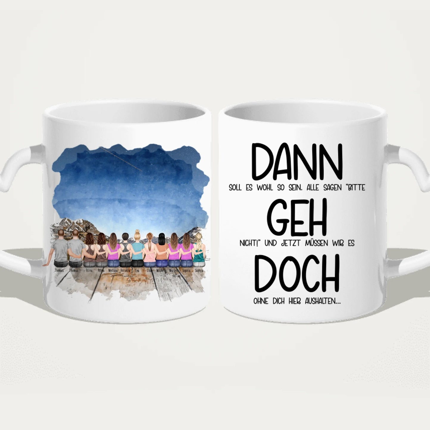 Personalisierte Tasse Kollegen (10 Frauen +  2 Männer) - Abschiedsgeschenk