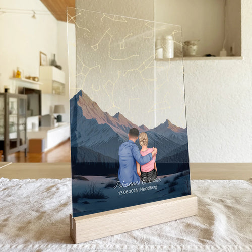 Personalisierte Acrylglasplatte - Unter diesem Himmel begann alles