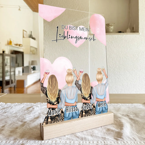 Personalisierte Acrylglasplatte - Beste Freundin (4 Freundinnen) - Best Friends