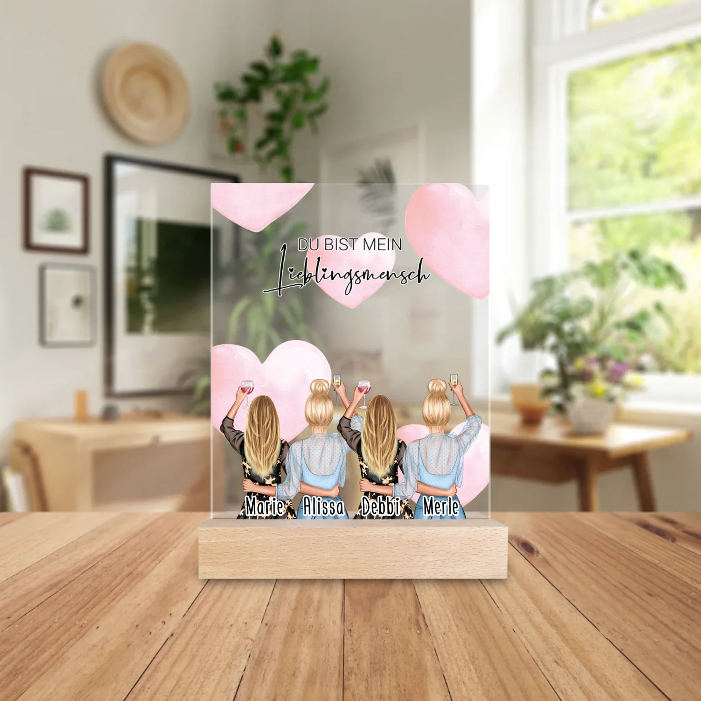 Personalisierte Acrylglasplatte - Beste Freundin (4 Freundinnen) - Best Friends