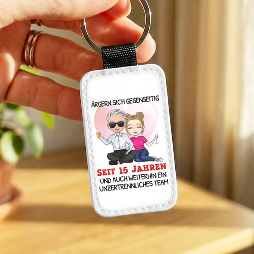 Personalisierter Schlüsselanhänger - Ärgern sich gegenseitig seit Jahren... Paar Schlüsselanhänger