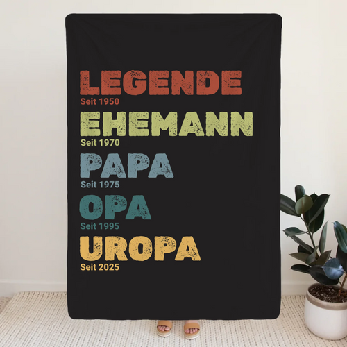 Personalisierte Decke - Legende, Ehemann, Papa und mehr
