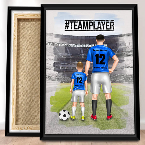 Personalisierte Fußball Leinwand mit mehreren Fußballern/Fußballerinnen - Familienleinwand
