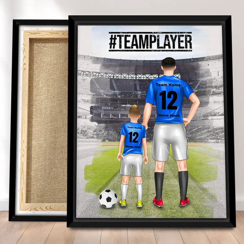 Personalisierte Fußball Leinwand mit mehreren Fußballern/Fußballerinnen - Familienleinwand