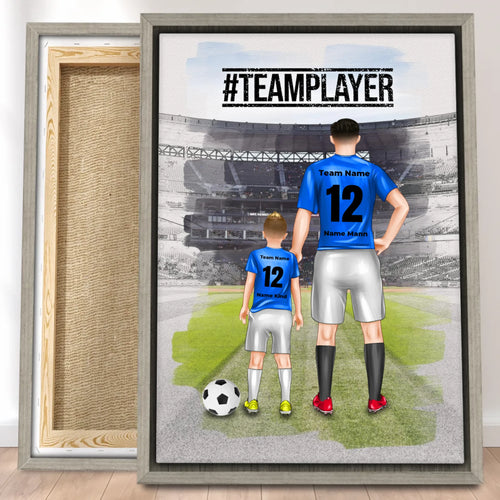 Personalisierte Fußball Leinwand mit mehreren Fußballern/Fußballerinnen - Familienleinwand
