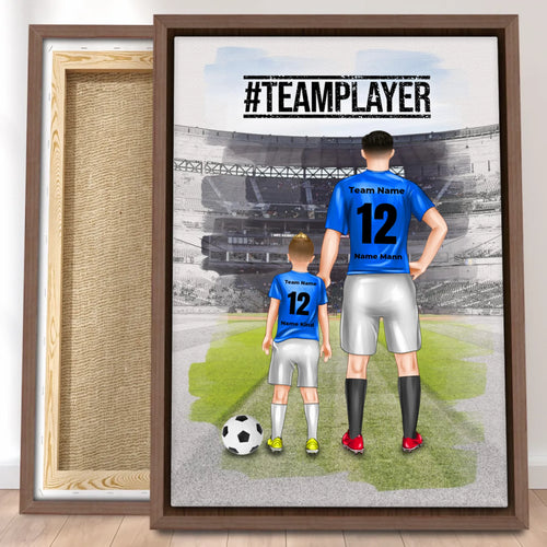 Personalisierte Fußball Leinwand mit mehreren Fußballern/Fußballerinnen - Familienleinwand