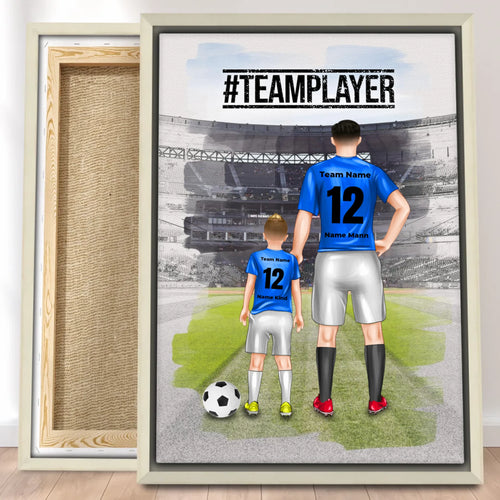 Personalisierte Fußball Leinwand mit mehreren Fußballern/Fußballerinnen - Familienleinwand