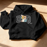 Personalisierter Hoodie - Dad Hoodie im College Style mit personalisierter Papa + Kind Zeichnung