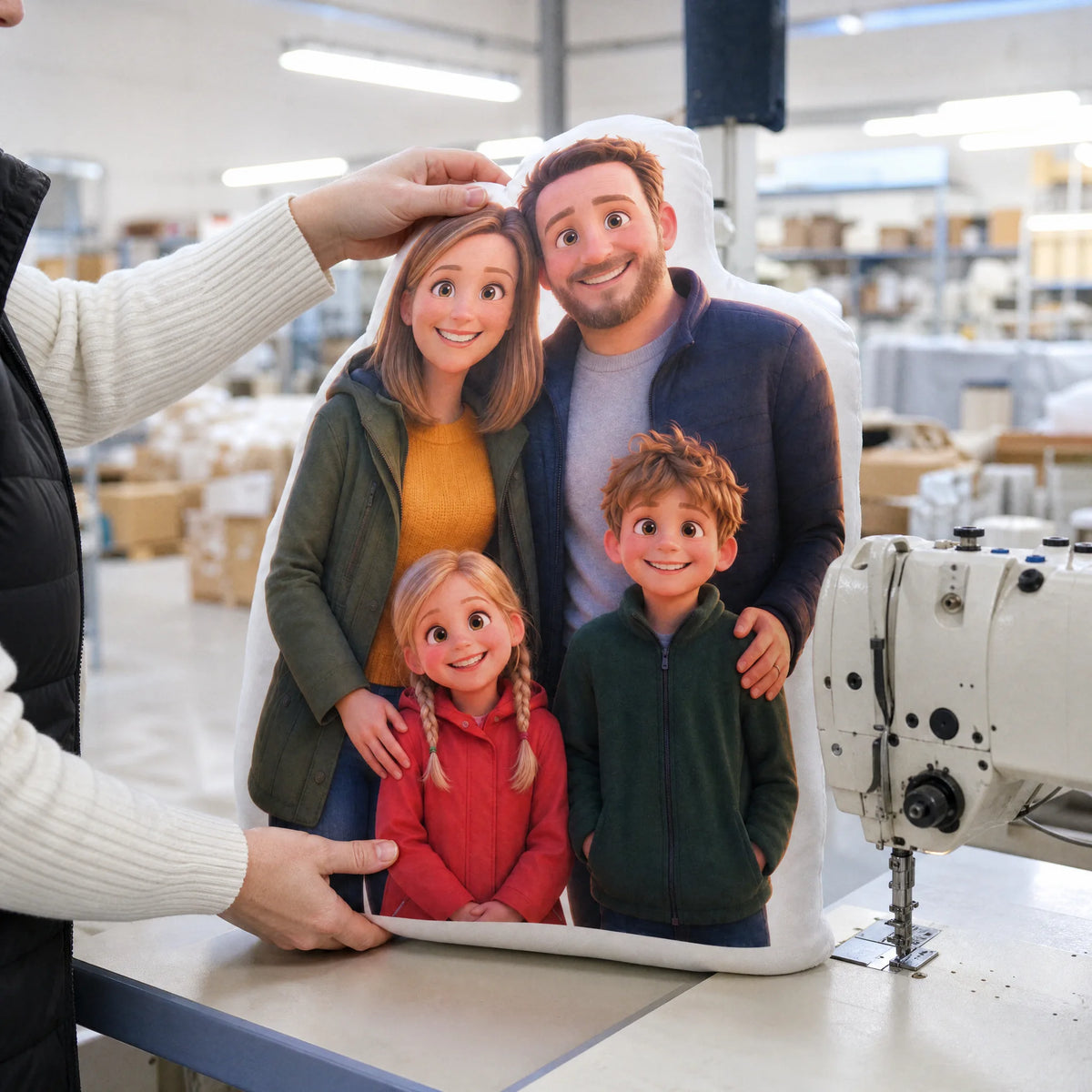Personalisiertes Formkissen im 3D Stil mit deiner Familie
