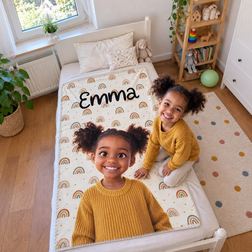 Personalisierte Kinderdecke im 3D Film-Stil mit Namen