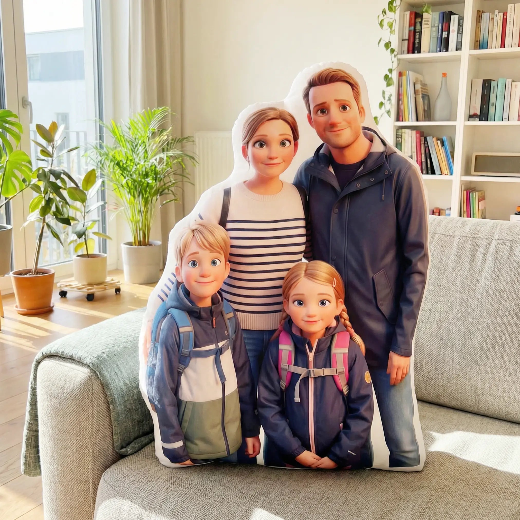 Personalisiertes Formkissen im 3D Stil mit deiner Familie - Formkissen