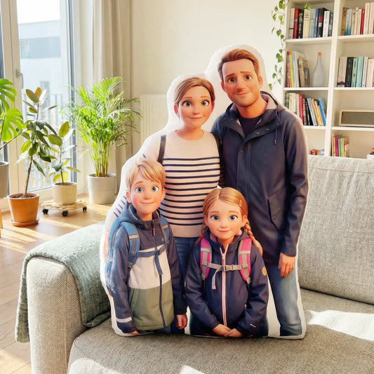 Personalisiertes Formkissen im 3D Stil mit deiner Familie - Formkissen