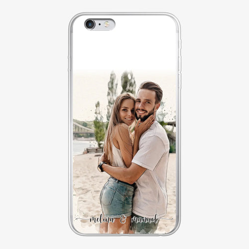 Personalisierte Foto-Aquarell-Handyhülle mit eigenem Bild und Namen